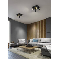 Fabas Luce Modo Spot GU10 4X35W Aluminiumdruckguss Schwarz 5