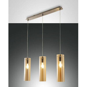 Fabas Luce Sintesi Pendelleuchte E27 3X60W Metall und Borsil