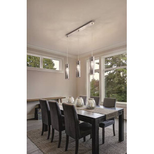 Fabas Luce Sintesi Pendelleuchte E27 3X60W Metall und Borsil