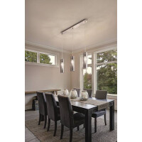Fabas Luce Sintesi Pendelleuchte E27 3X60W Metall und Borsil