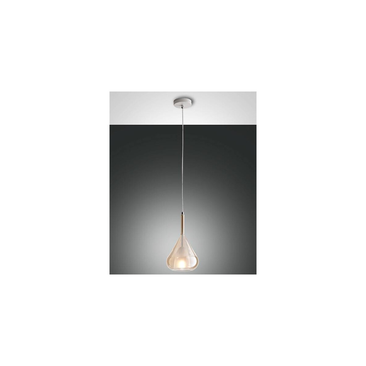 Fabas Luce Lila Pendelleuchte E27 1X40W Metall und Borsilicatglas Amber