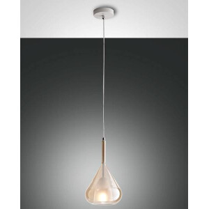 Fabas Luce Lila Pendelleuchte E27 1X40W Metall und Borsilica