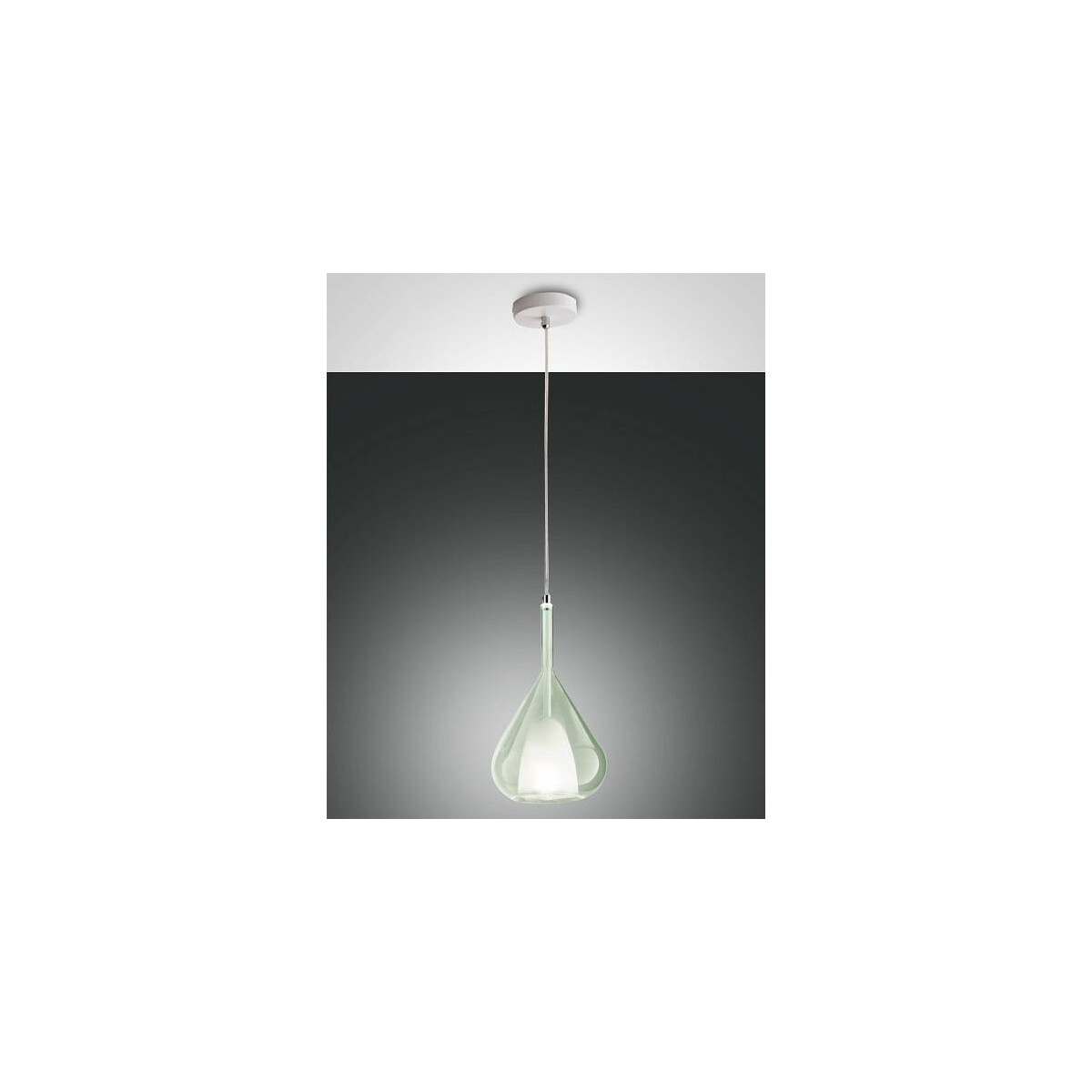 Fabas Luce Lila Pendelleuchte E27 1x40W Metall und Borsilicatglas Transparent gruen