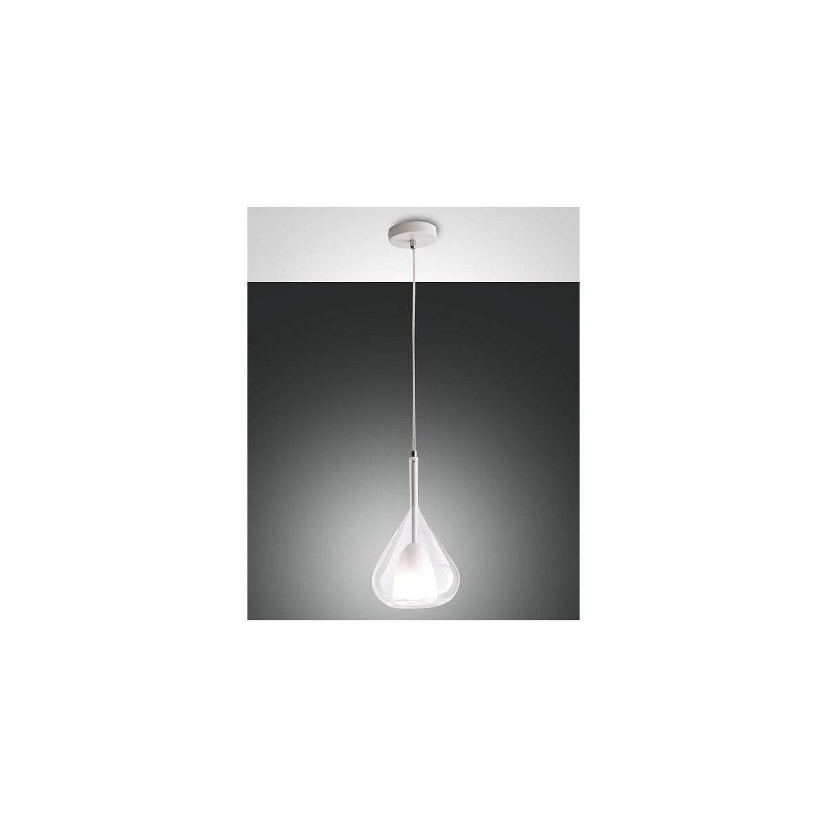 Fabas Luce Lila Pendelleuchte E27 1X40W Metall und Borsilicatglas Transparent