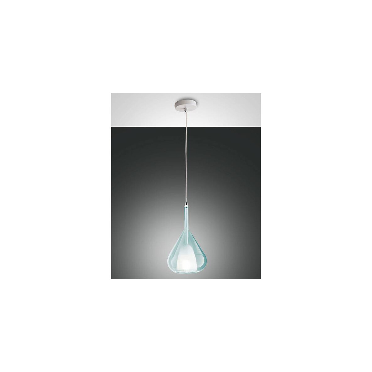Fabas Luce Lila Pendelleuchte E27 1x40W Metall und Borsilicatglas Azurblau
