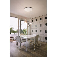Fabas Luce Lila Pendelleuchte E27 3X40W Metall weiss und dre