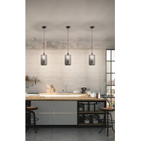 Fabas Luce Silo Pendelleuchte E27 1X60W Metall und geblasene