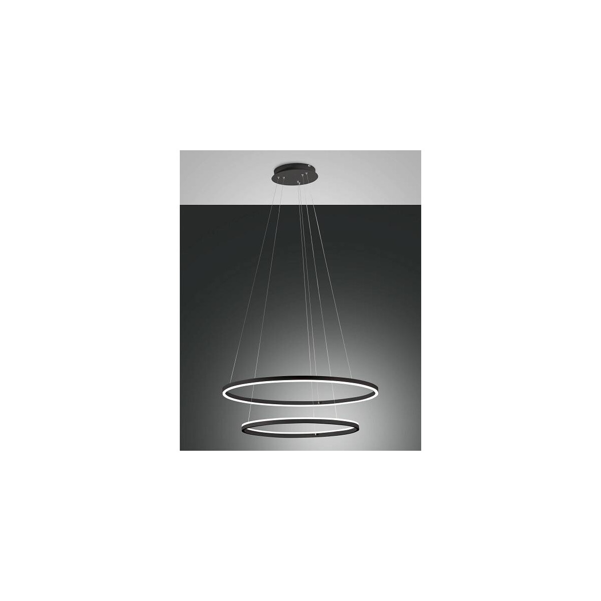 Fabas Luce Giotto Pendelleuchte LED 1x65W Metall- und Methacrylat schwarz