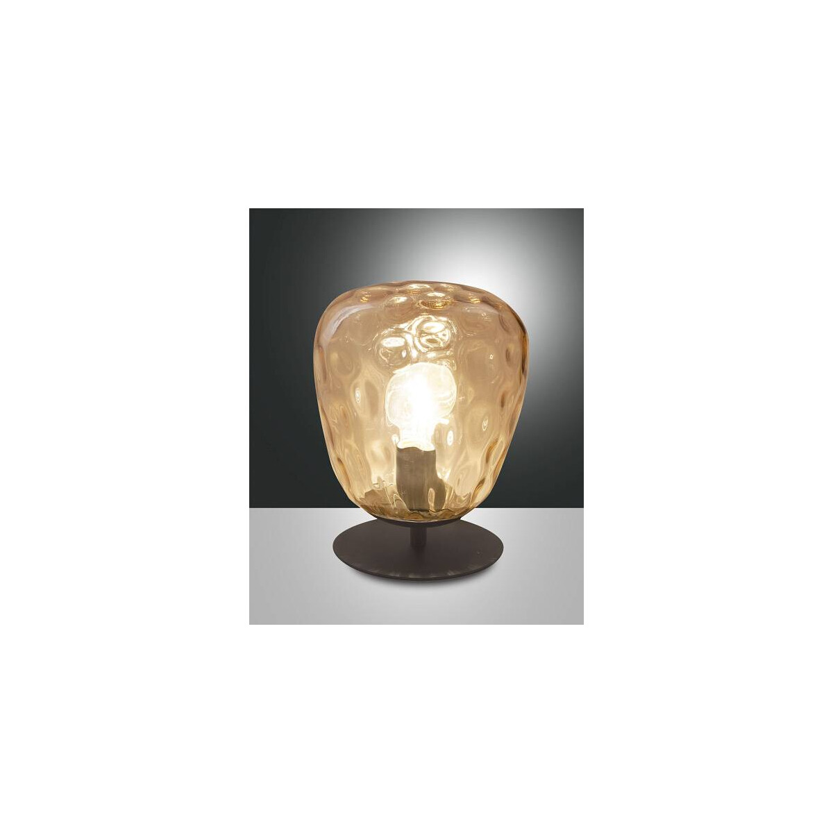 Fabas Luce Gisella Tischleuchte E27 1X40W Metall und geblasenes Glas Amber