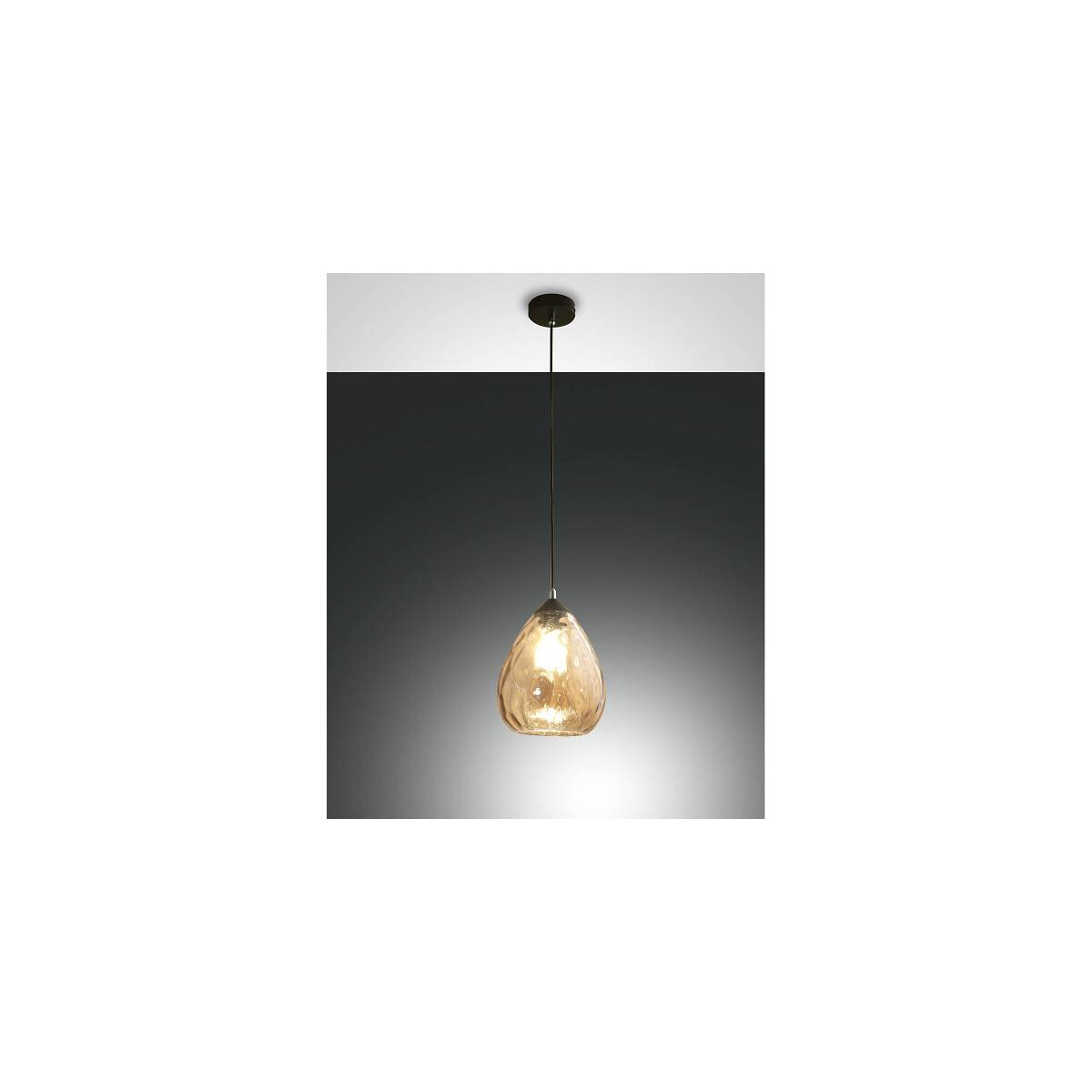 Fabas Luce Gisella Pendelleuchte E27 1X60W Metall und geblasenes Glas Amber
