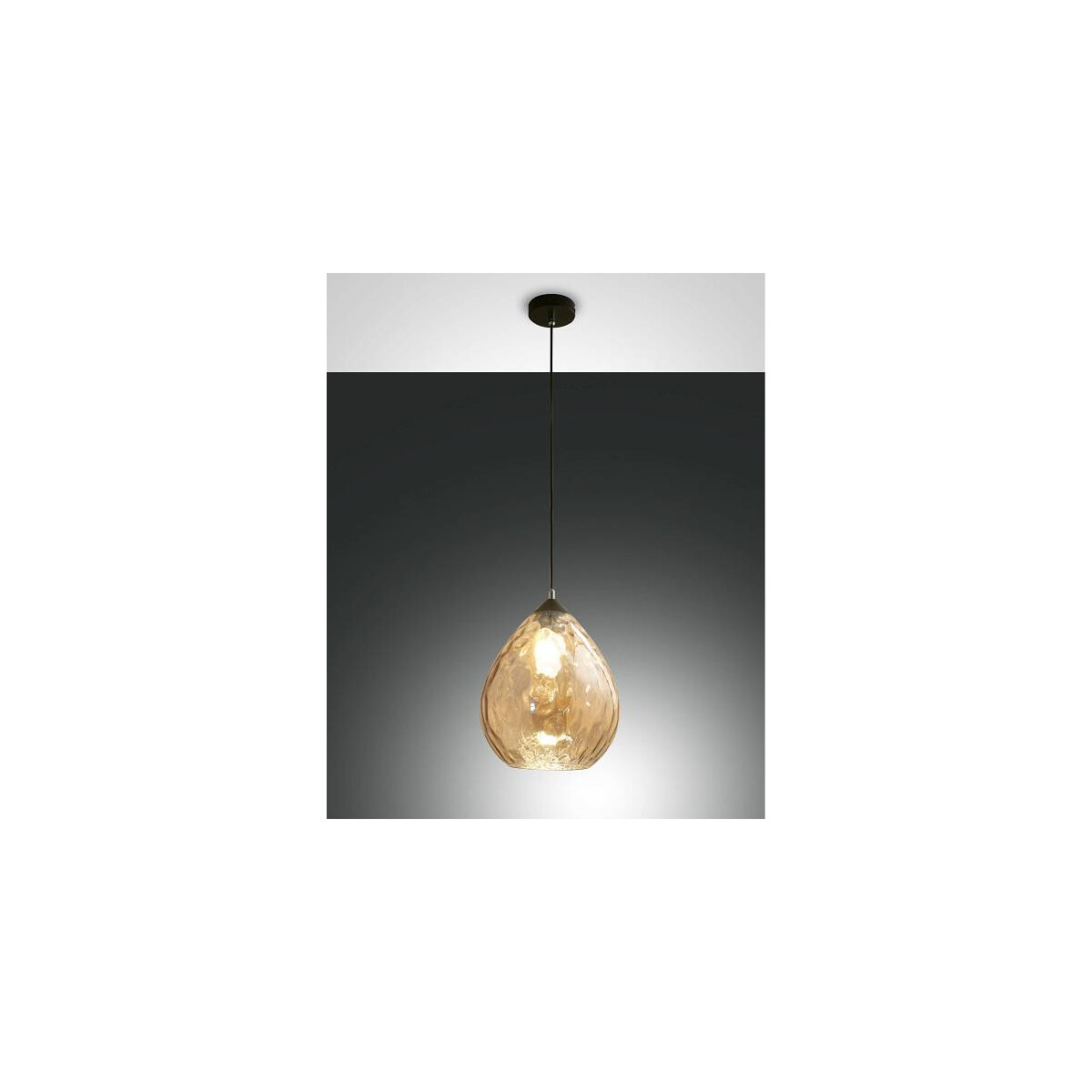 Fabas Luce Gisella Pendelleuchte E27 1X60W Metall und geblasenes Glas Amber