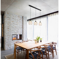 Fabas Luce Gisella Pendelleuchte E27 3X60W Metall und geblas