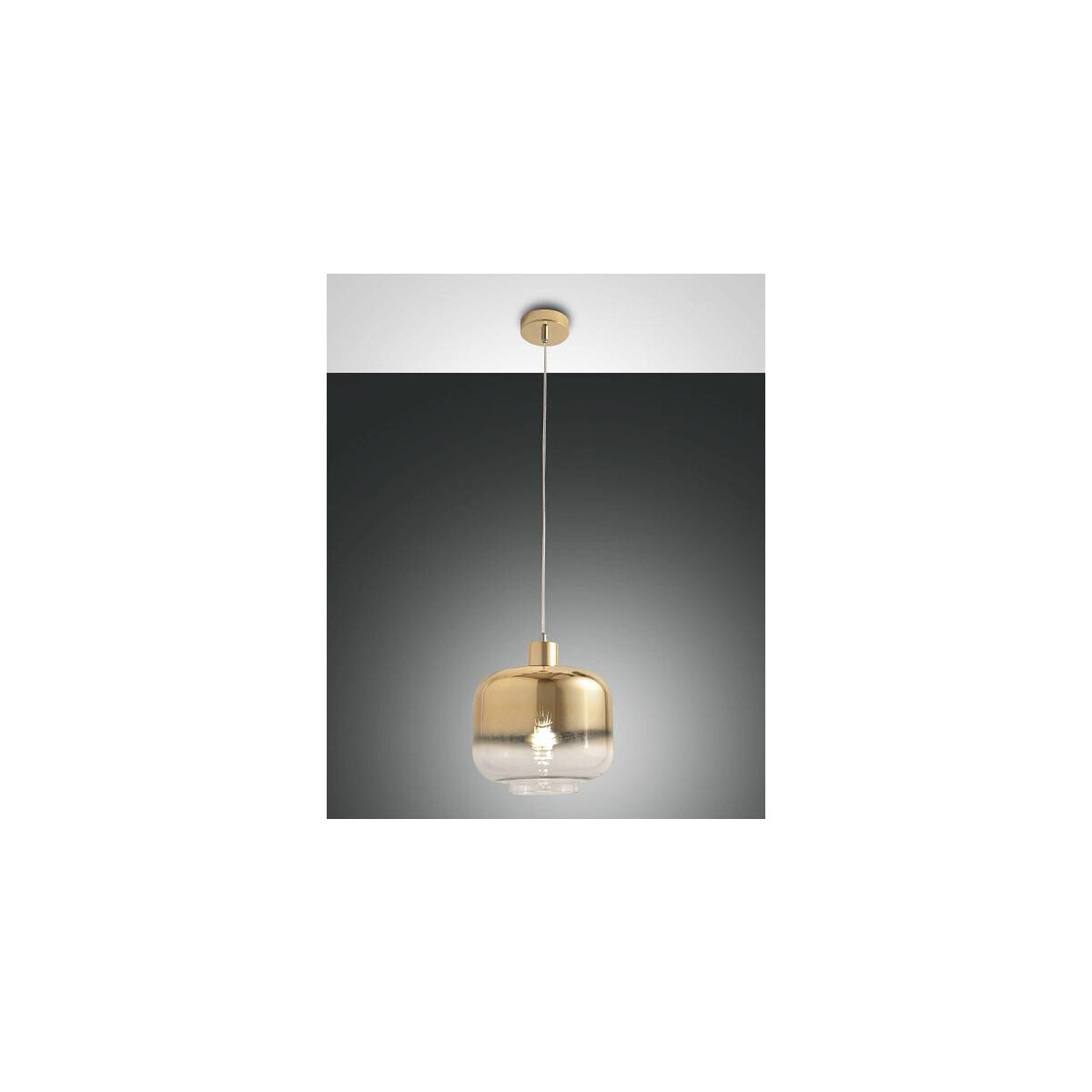 Fabas Luce Cathy Pendelleuchte E27 1X60W Metall und geblasenes Glas Farbverlauf chrom