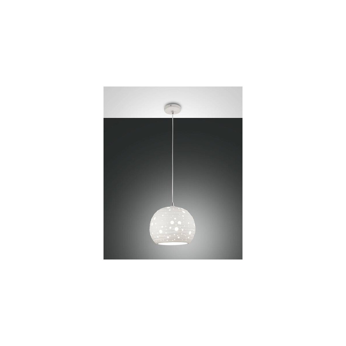 Fabas Luce Corvara Pendelleuchte E27 1X40W Metall- und Keramik Weiss