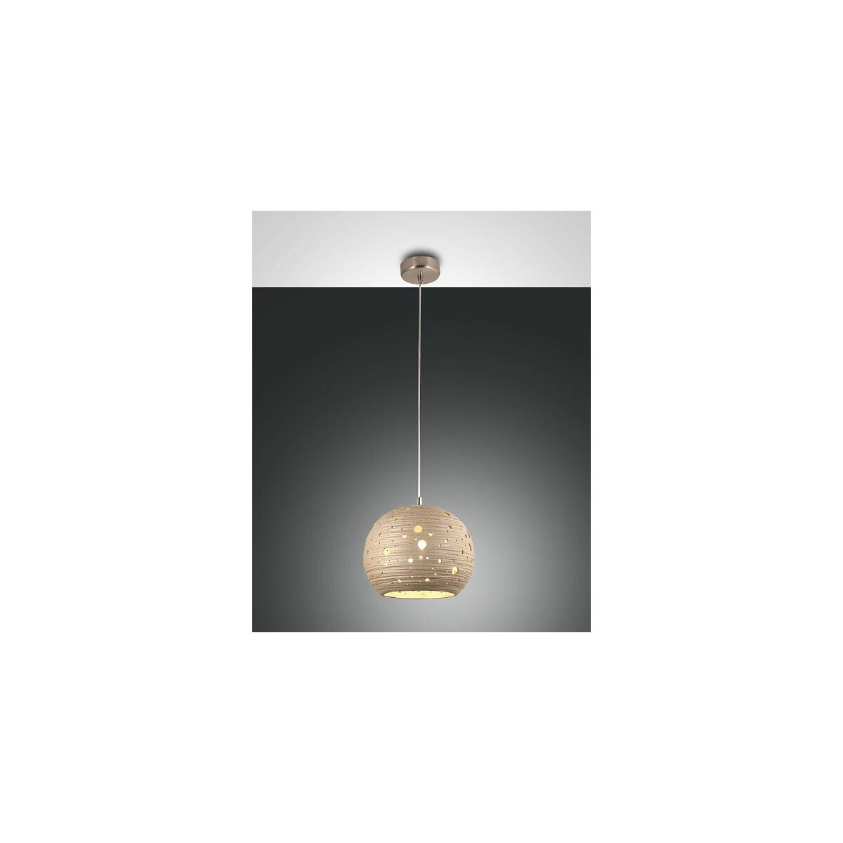 Fabas Luce Corvara Pendelleuchte E27 1X40W Metall- und Keramik Khaki