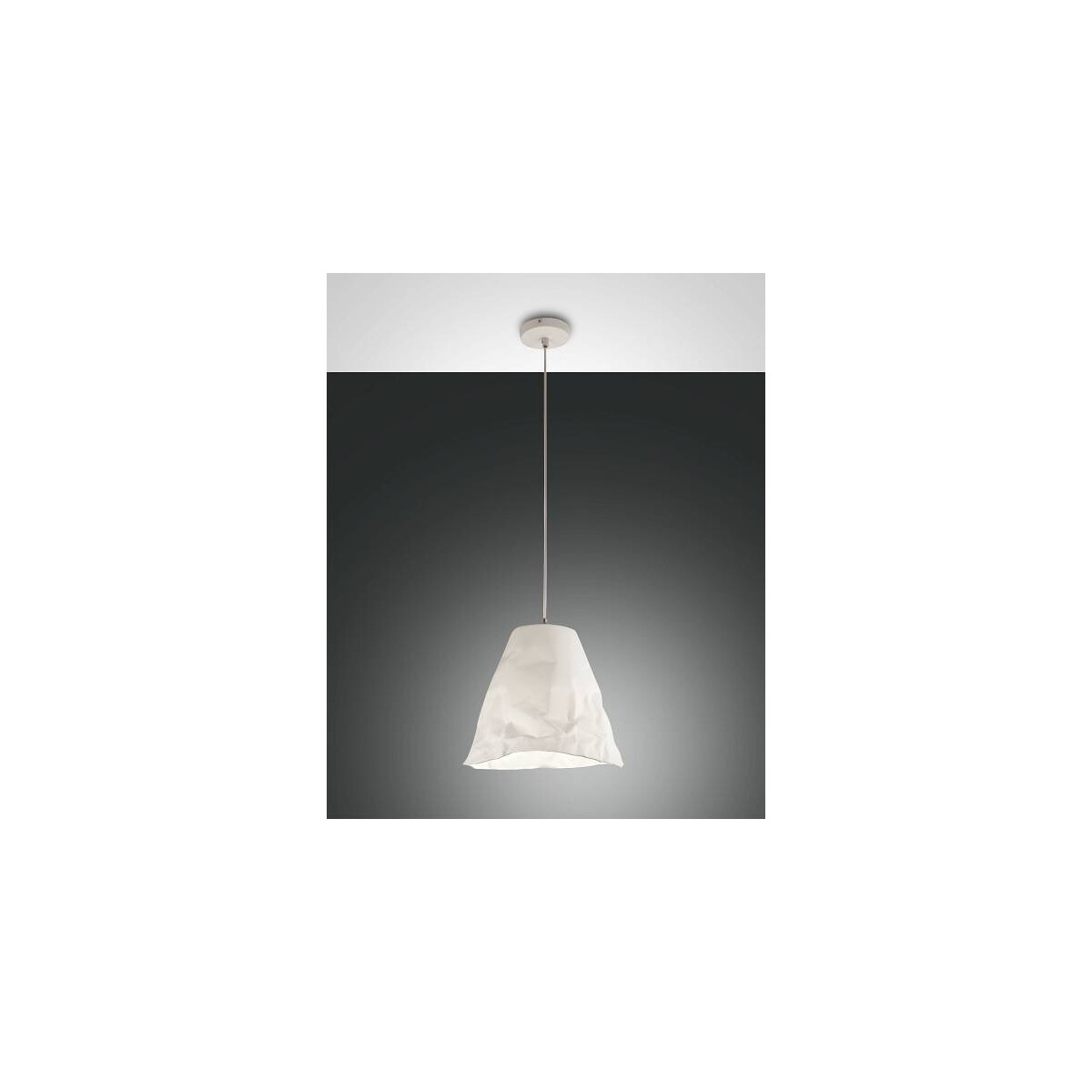 Fabas Luce Crumple Pendelleuchte E27 1X40W Metall- und Keramik Weiss