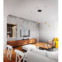 Fabas Luce Arabella Pendelleuchte LED 6x8W Metall und geblas