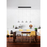 Fabas Luce Arabella Pendelleuchte LED 4x8W Metall und geblas