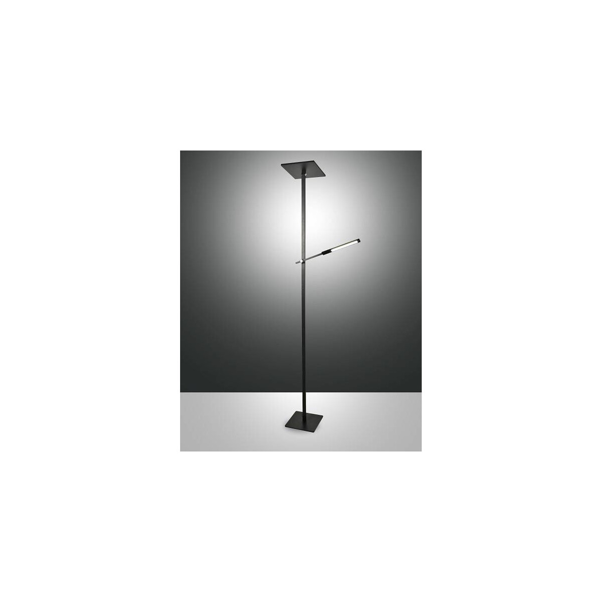Fabas Luce Ideal Stehleuchte LED 40W+8W Aluminium Schwarz