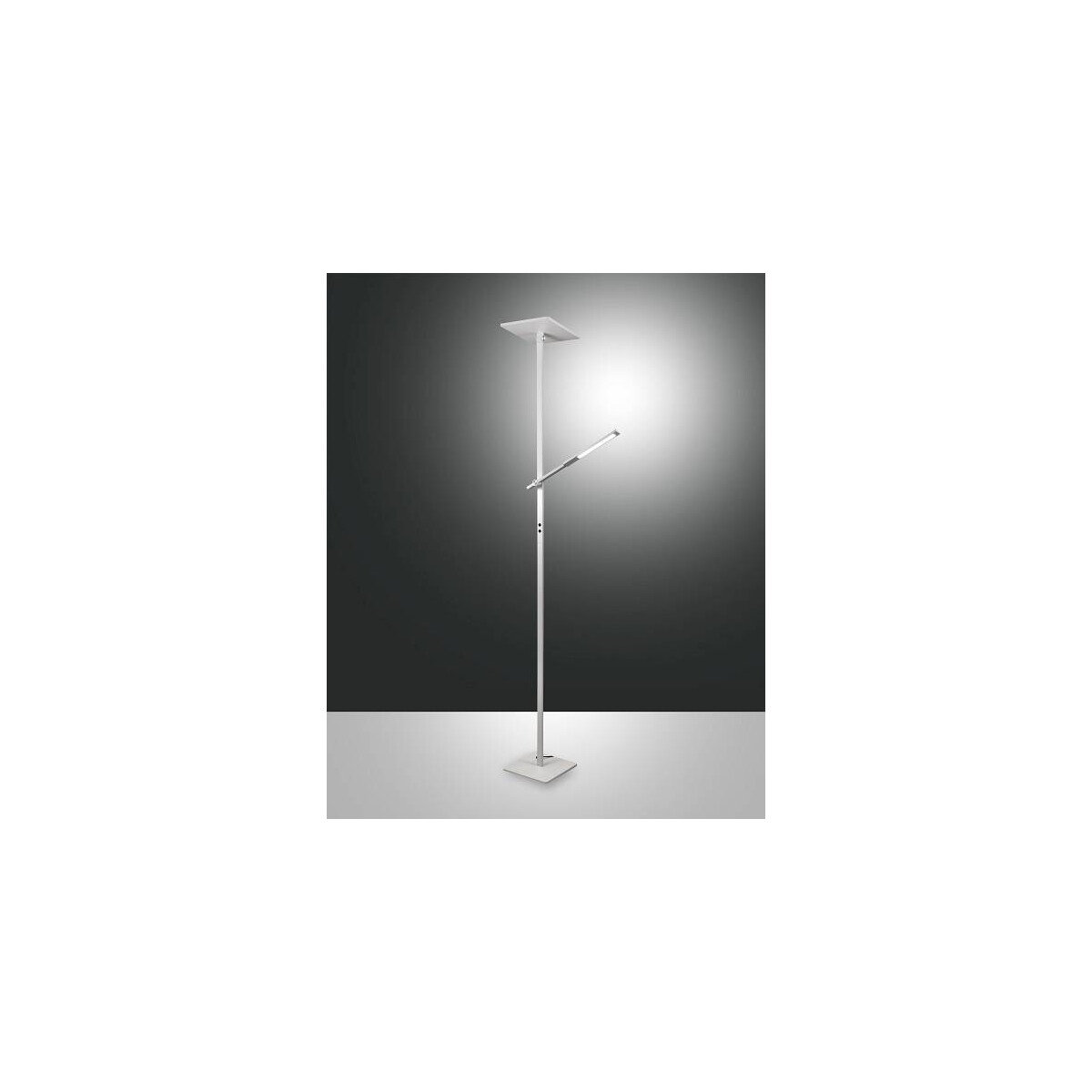 Fabas Luce Ideal Stehleuchte LED 40W+8W Aluminium weiß