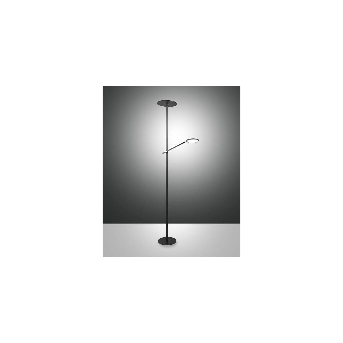 Fabas Luce Regina Stehleuchte LED 36W+12W Metall- und Methacrylat Schwarz