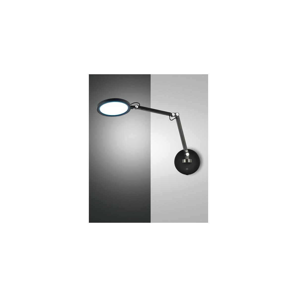 Fabas Luce Regina Wandleuchte LED 1x9W Metall- und Methacrylat Schwarz