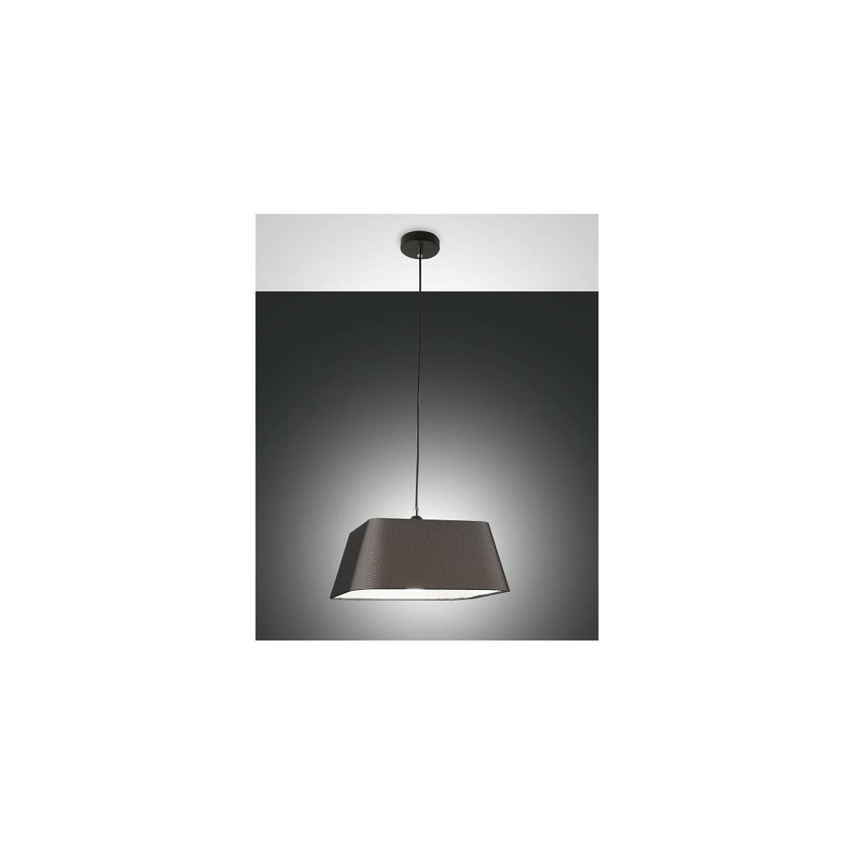 Fabas Luce Allegra Pendelleuchte E27 1X60W Metall und Stoff Schwarz