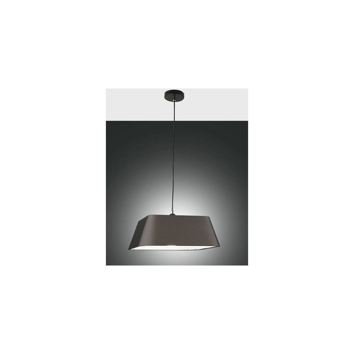 Fabas Luce Allegra Pendelleuchte E27 1X60W Metall und Stoff Schwarz