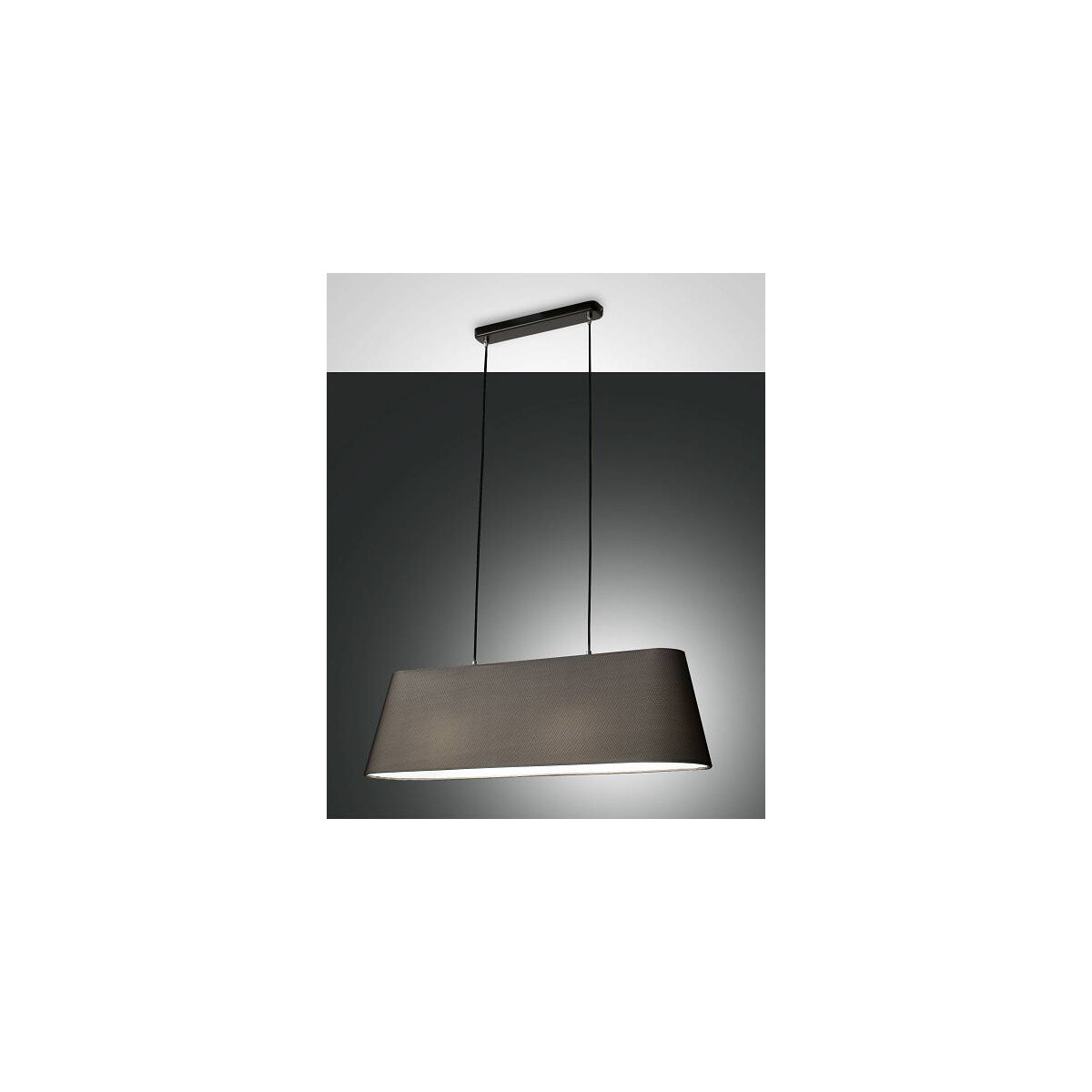 Fabas Luce Allegra Pendelleuchte E27 2X60W Metall und Stoff Schwarz