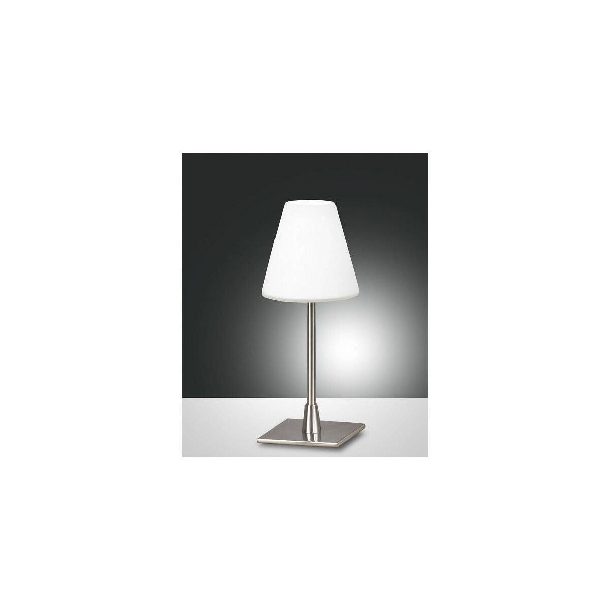 Fabas Luce Lucy Tischleuchte G9 LED 1x3W Metall und geblasenes Glas Nickel satiniert
