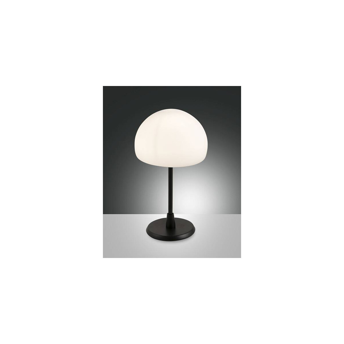 Fabas Luce Gaia Tischleuchte G9 LED 1x3W Metall und geblasenes Glas Schwarz