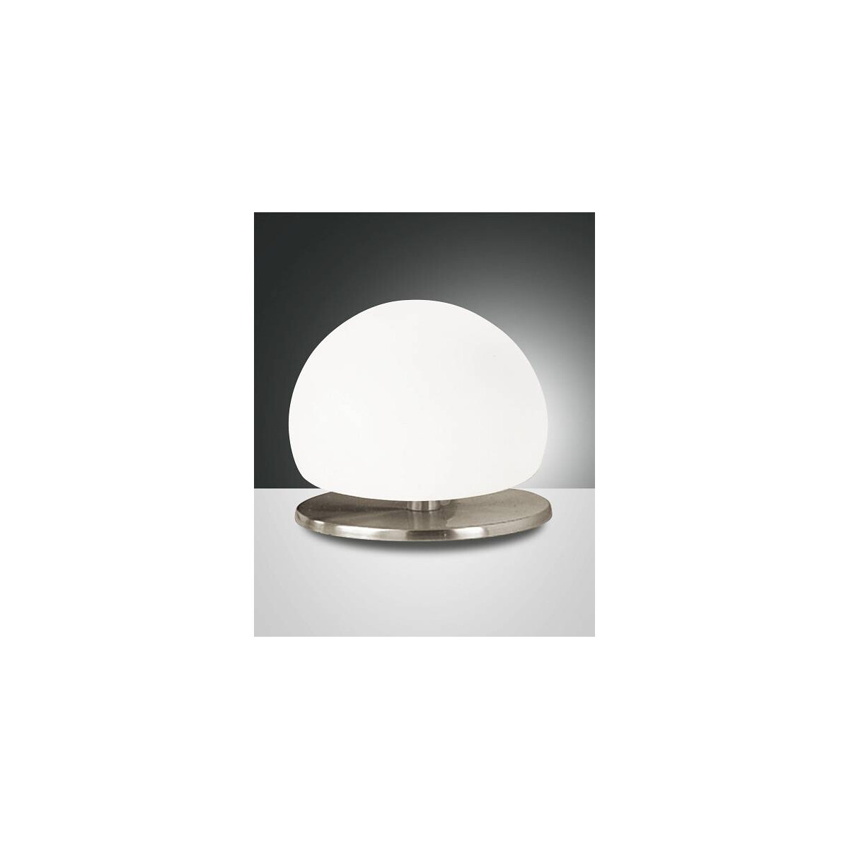 Fabas Luce Morgana Tischleuchte G9 LED 1x3W Metall und geblasenes Glas Nickel satiniert