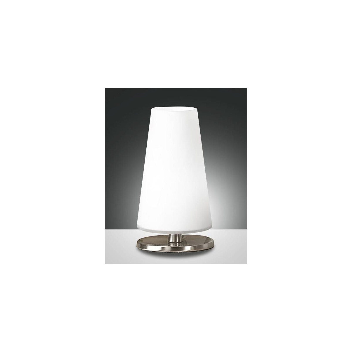 Fabas Luce Milady Tischleuchte G9 LED 1x3W Metall und geblasenes Glas Nickel satiniert