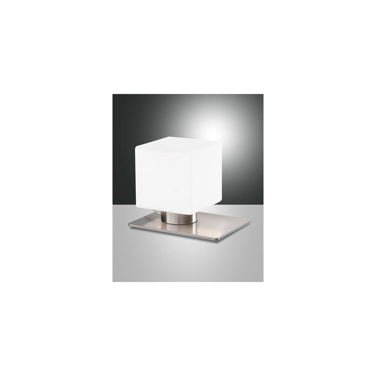 Fabas Luce Zara Tischleuchte G9 LED 1x3W Metall und geblasenes Glas Nickel satiniert