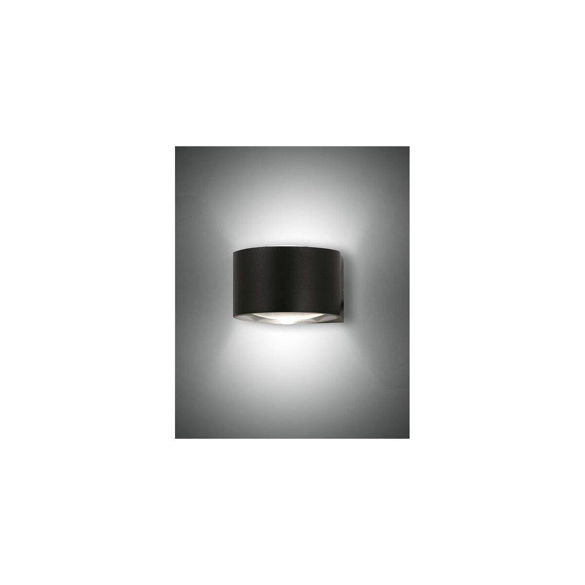 Fabas Luce Lao Wandleuchte LED 2x6W Aluminium und Kristallglas Schwarz