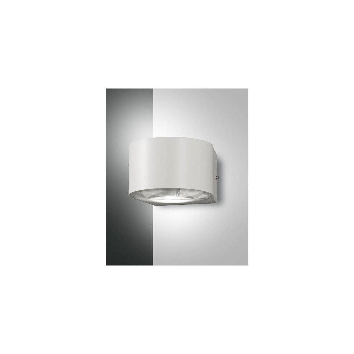 Fabas Luce Lao Wandleuchte LED 2x6W Aluminium und Kristallglas Weiss