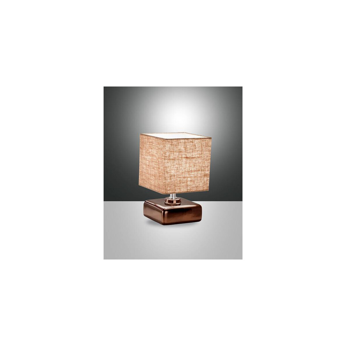 Fabas Luce Taro Tischleuchte E14 1x25W Metall- Keramik- und Textilstruktur Bronze/beige
