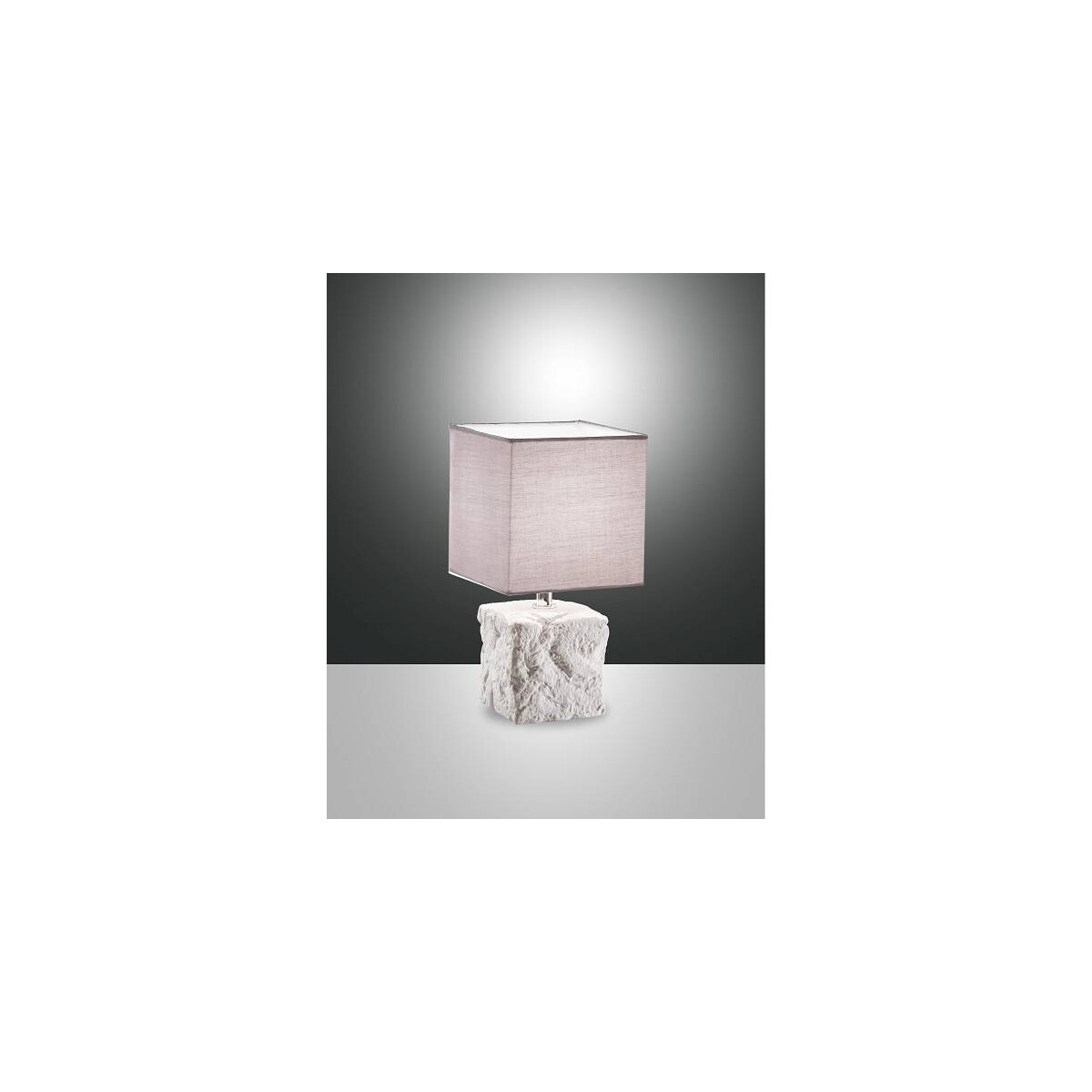 Fabas Luce Adda Tischleuchte E14 1x25W Metall- Keramik- und Textilstruktur weiß/grau