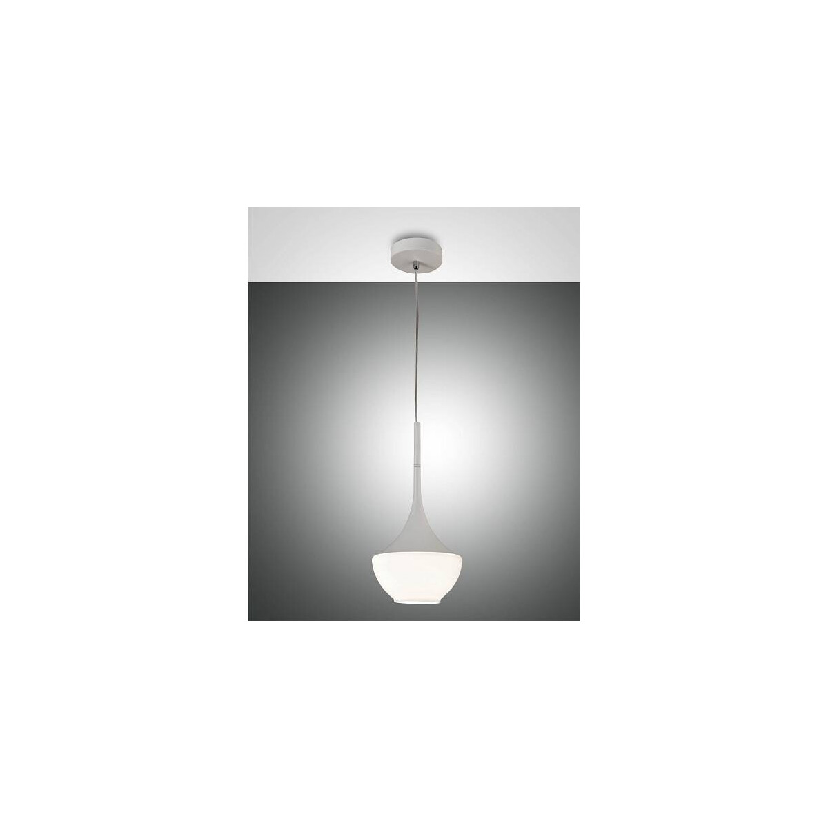 Fabas Luce Apollo Pendelleuchte E27 1x40W Metall und geblasenes Glas weiß