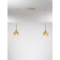 Fabas Luce Apollo Pendelleuchte E27 2X40W Metall und geblase