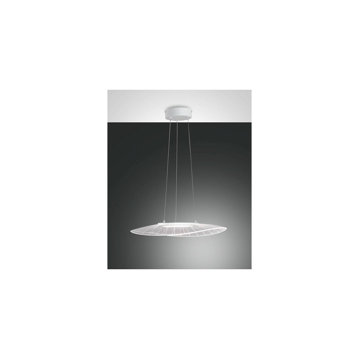 Fabas Luce Vela Pendelleuchte LED 1x24W Metall- und Methacrylat weiß