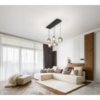 Fabas Luce Gillis Pendelleuchte E27 5X40W Metall und geblase