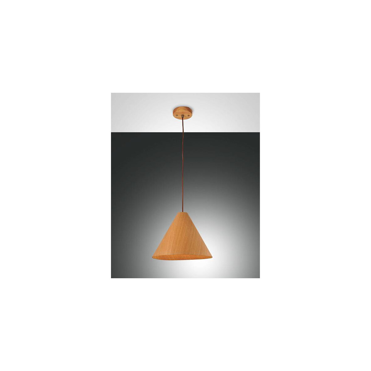 Fabas Luce Esino Pendelleuchte E27 1x40W Metall und Echtholz Eichenholz