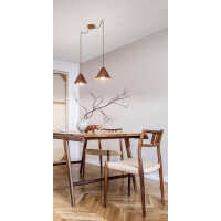 Fabas Luce Esino Pendelleuchte E27 2X40W Metall und Echtholz