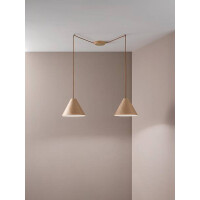 Fabas Luce Esino Pendelleuchte E27 2X40W Metall und Echtholz