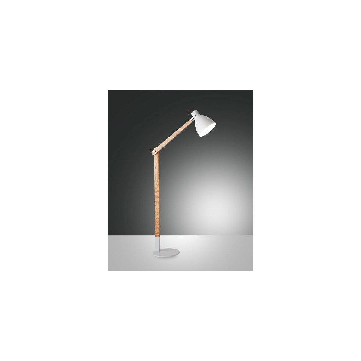 Fabas Luce Sveva Leseleuchte E27 1x60W Metall und Holz weiß/Eschenholz