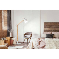 Fabas Luce Sveva Leseleuchte E27 1x60W Metall und Holz wei&s
