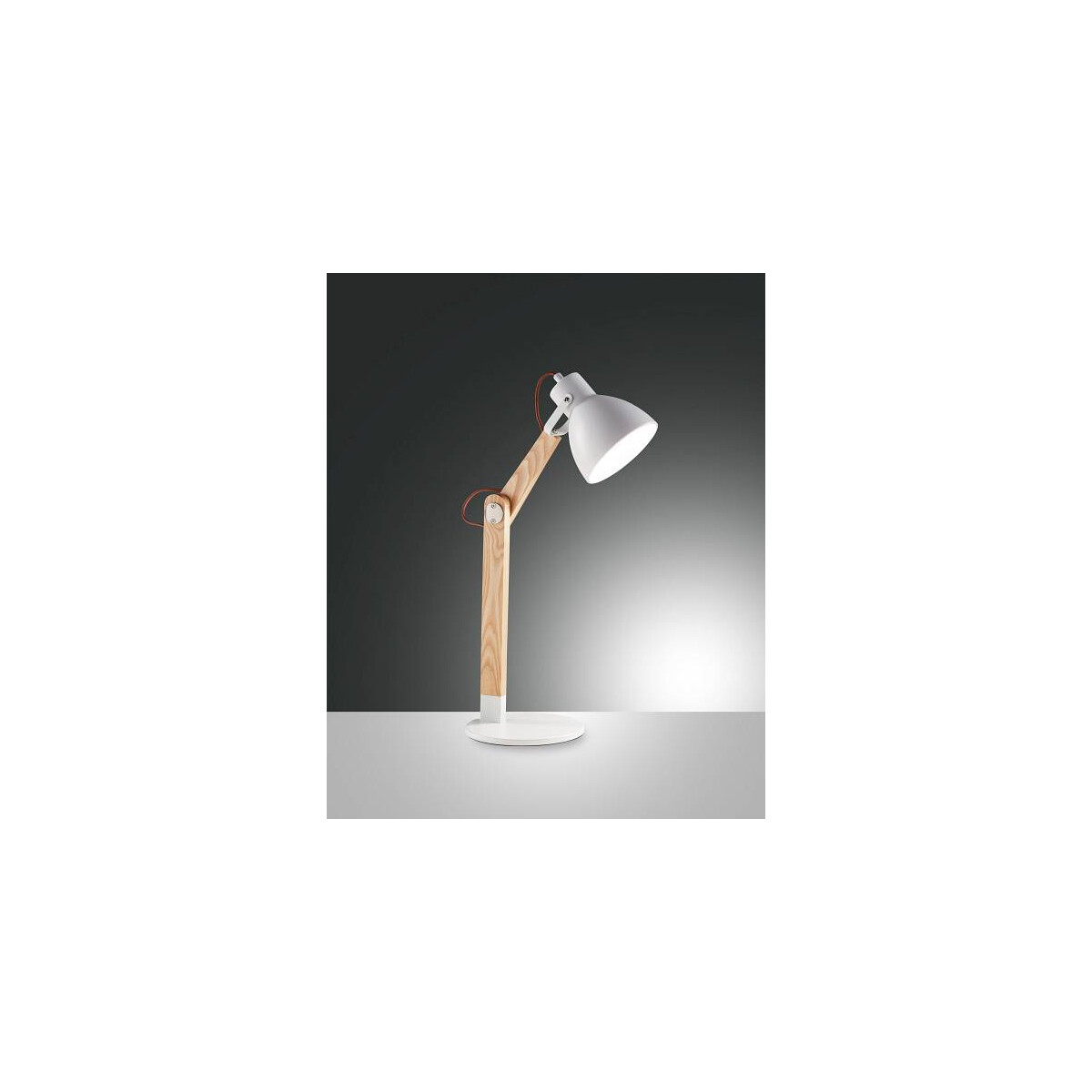 Fabas Luce Sveva Tischleuchte E27 1x40W Metall und Holz weiß/Eschenholz