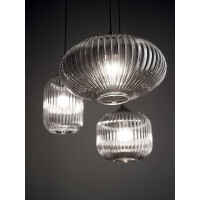 Fabas Luce NORDAL Pendelleuchte E27 3x40W schwarz/grau trans