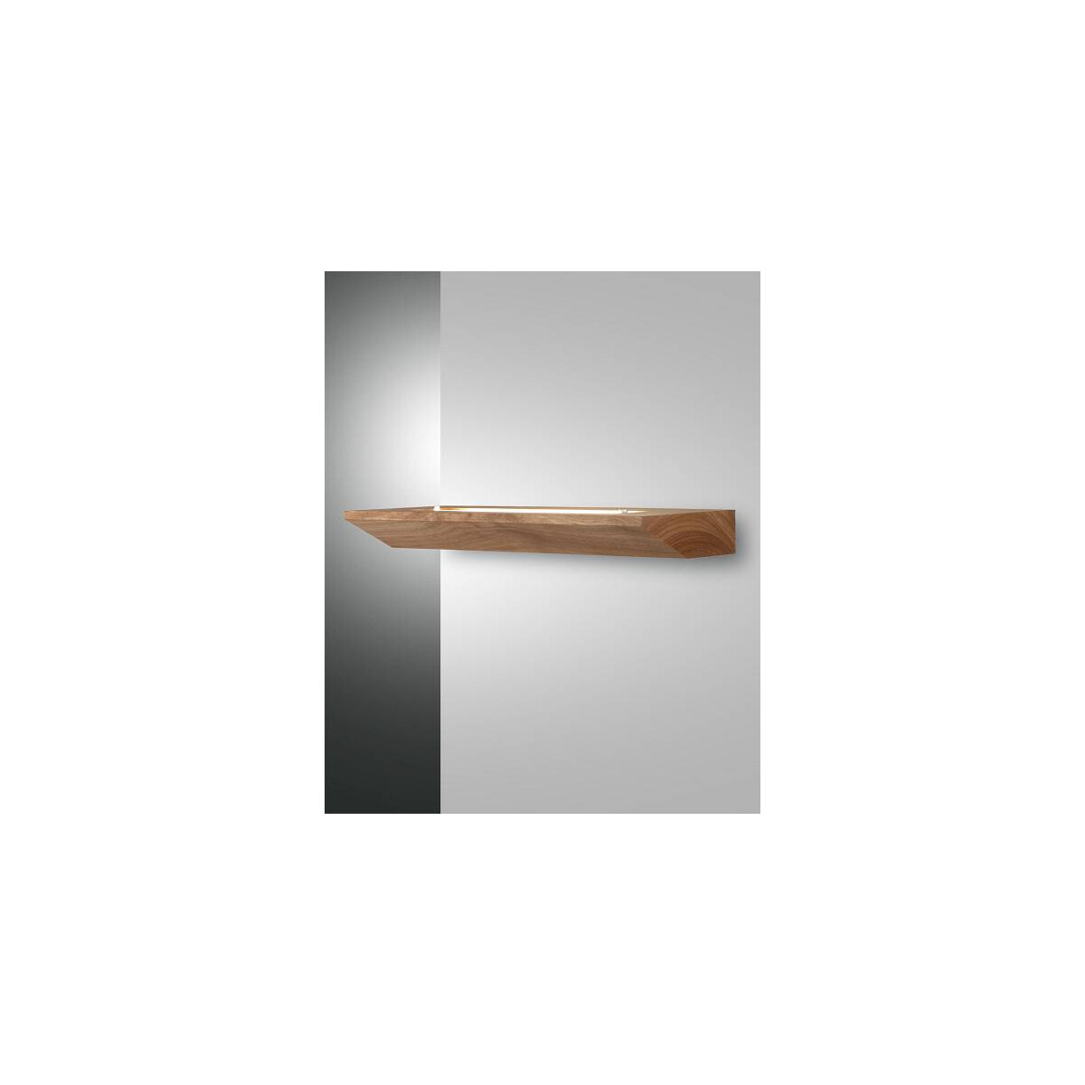 Fabas Luce Linus Wandleuchte LED 1x14W Metall und Holz mit Glas Eichenholz